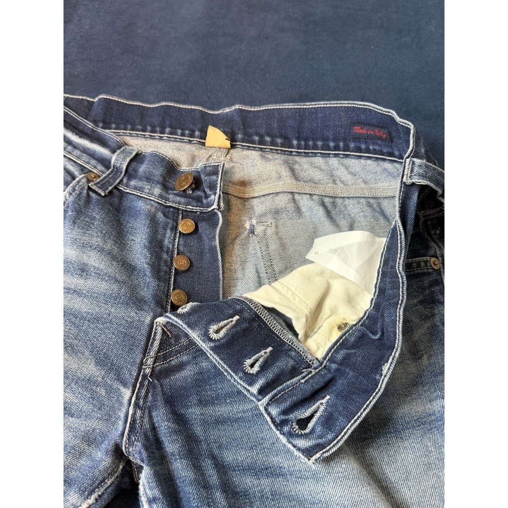 Y2K True Religion Button Fly Jeans Men’s Sz 34x34 Blue Made In Italy